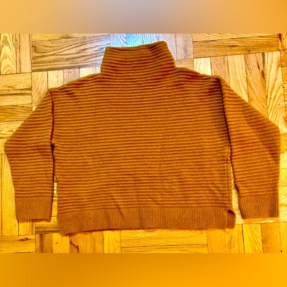 Madewell EUC mock ribbed turtleneck rust orange XL
